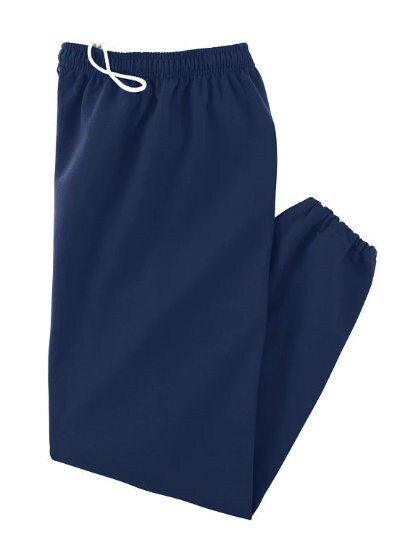 Handmade Drawstring Cuffed Classic Style Sweat Pants - Navy Blue