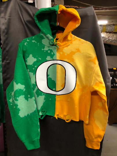 Handmade University of Oregon Half and Half Unisex Hoodie