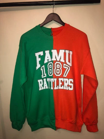 Handmade FAMU 1887 Rattlers Half & Half Unisex Sweatshirt