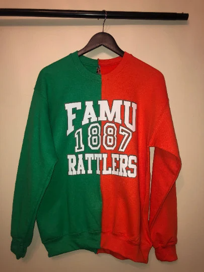 Handmade FAMU 1887 Rattlers Half & Half Unisex Sweatshirt