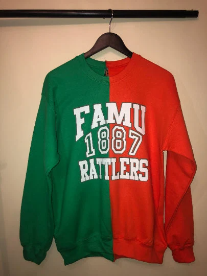 Handmade FAMU 1887 Rattlers Half & Half Unisex Sweatshirt
