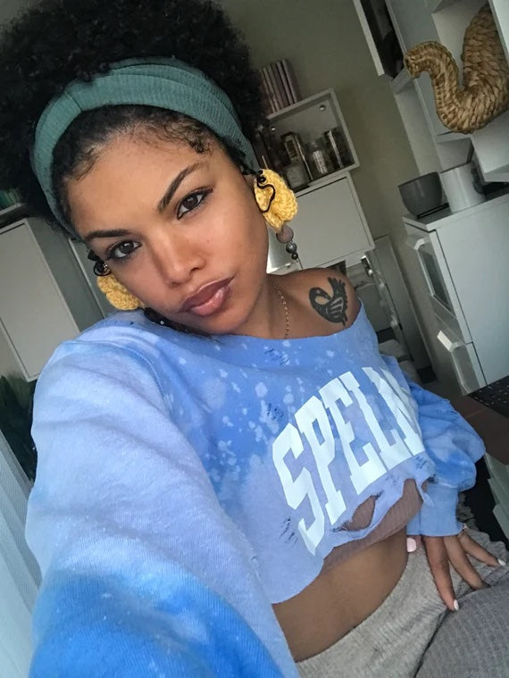 Handmade Spelman College Crew or Off Shoulder Full Length or Cropped Sweatshirt