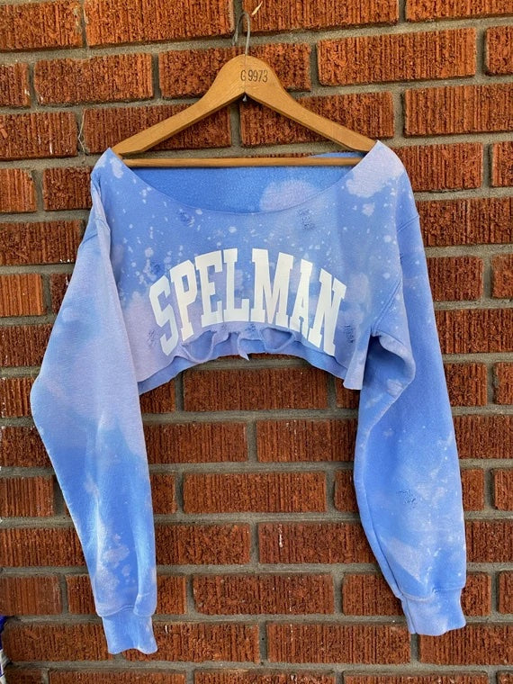 Handmade Spelman College Crew or Off Shoulder Full Length or Cropped Sweatshirt