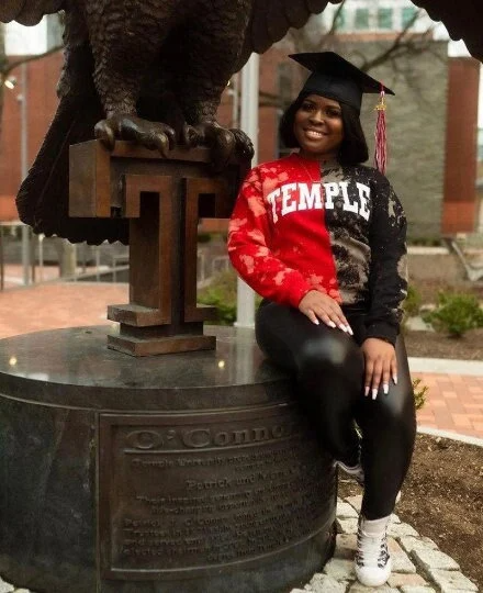 Handmade Temple University Half and Half Unisex Crewneck Sweatshirt