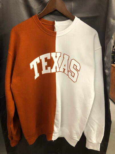 Texas Longhorns Half and Half Crewneck Sweatshirt