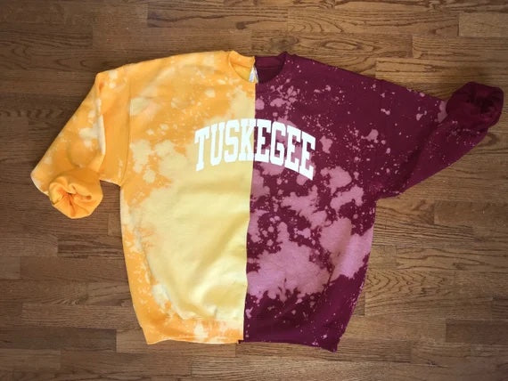 Handmade Tuskegee University Half and Half Crew Neck Unisex Sweatshirt