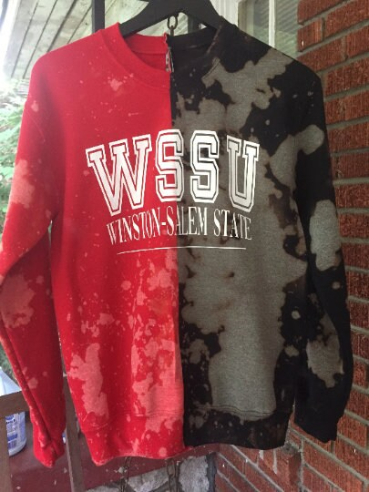Handmade Winston Salem State Half and Half Crew Neck Unisex Sweatshirt