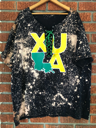 Handmade Xavier “XULA” Distressed Lace-Up T-Shirt