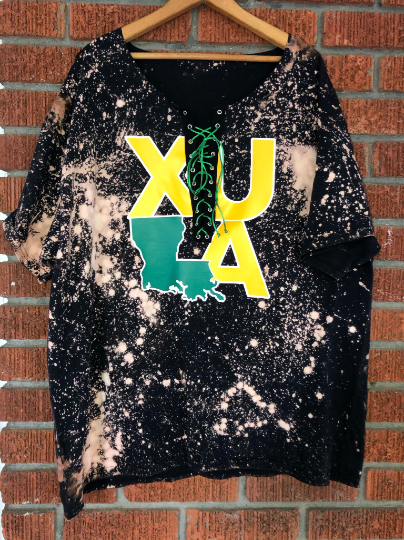 Handmade Xavier “XULA” Distressed Lace-Up T-Shirt