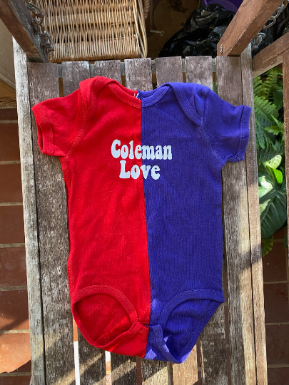 Handmade Coleman Love Baby Half and Half Rib Onesie Bodysuit