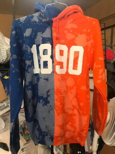 Custom Handmade Half & Half Distressed Hoodie