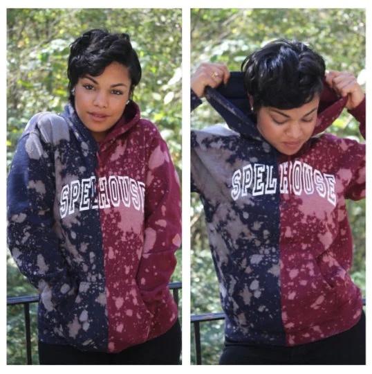 Custom Handmade Half & Half Distressed Hoodie