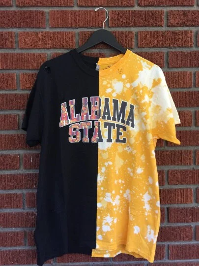 Custom Handmade Half & Half T-Shirt Distressed Unisex or Lace