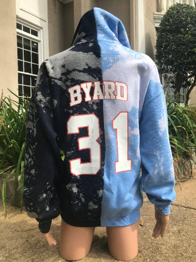 Custom Handmade Half & Half Distressed Hoodie