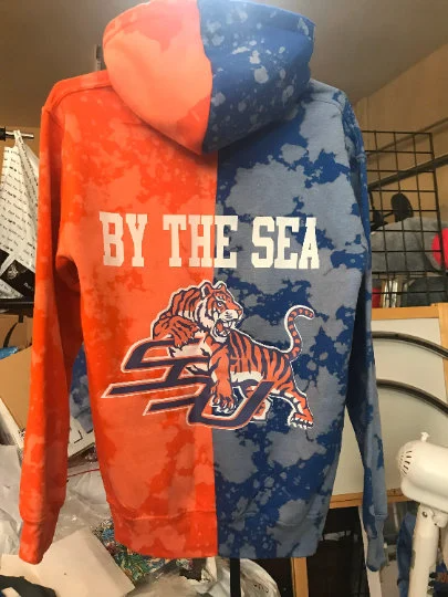 Custom Handmade Half & Half Distressed Hoodie