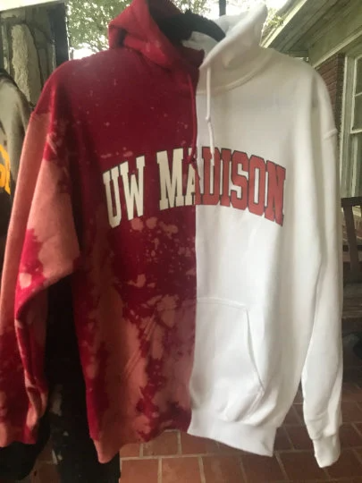 Custom Handmade Half & Half Distressed Hoodie