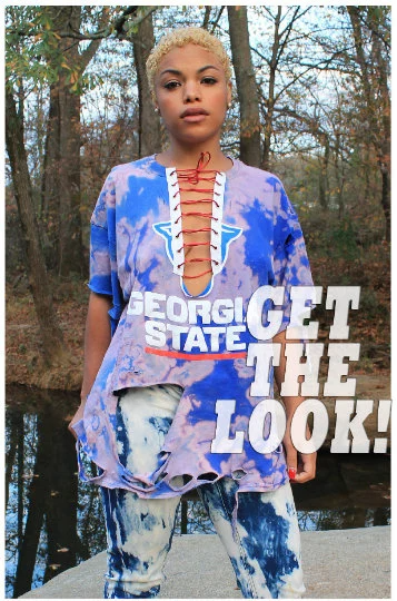 Custom Handmade Lace Up Distressed Tee