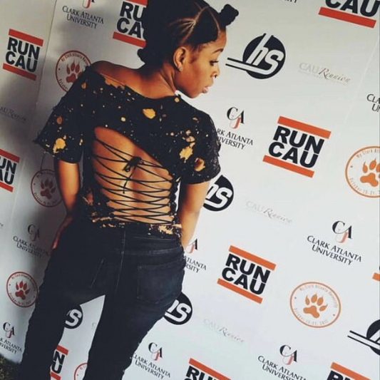 Custom Handmade Back Lace Distressed T-Shirt