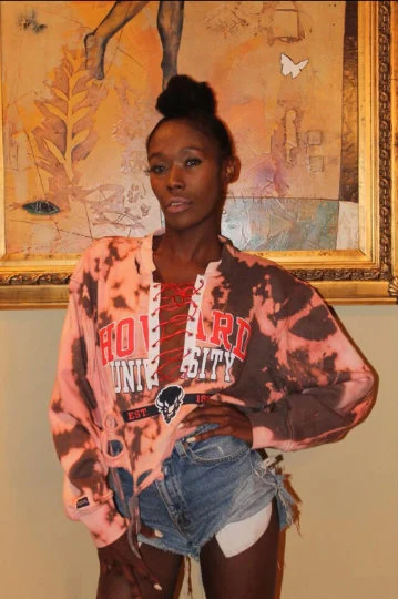 Custom Handmade Lace Up Distressed Sweater