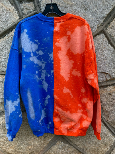 Handmade Denver Broncos Half and Half Sweatshirt
