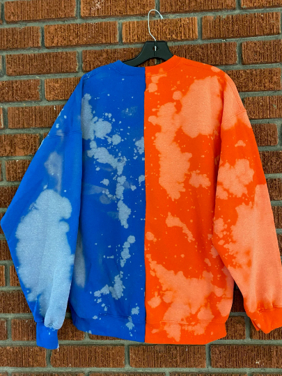 Handmade Denver Broncos Half and Half Sweatshirt