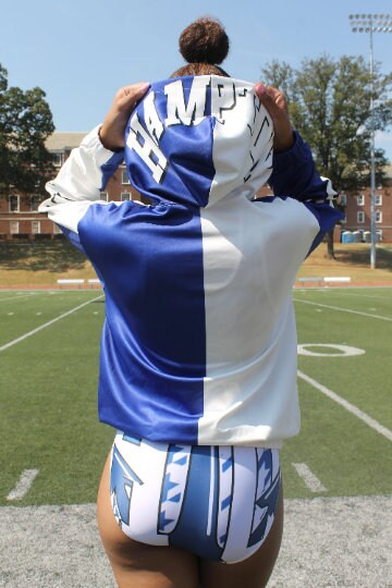Hampton Jersey Jacket Blue Half and Half Hoodie White Royal HU University 1868