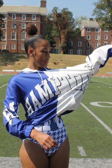 Hampton Jersey Jacket Blue Half and Half Hoodie White Royal HU University 1868