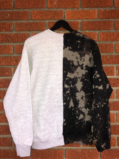 Handmade Las Vegas/Oakland Raiders Half and Half Crew Neck Sweatshirt
