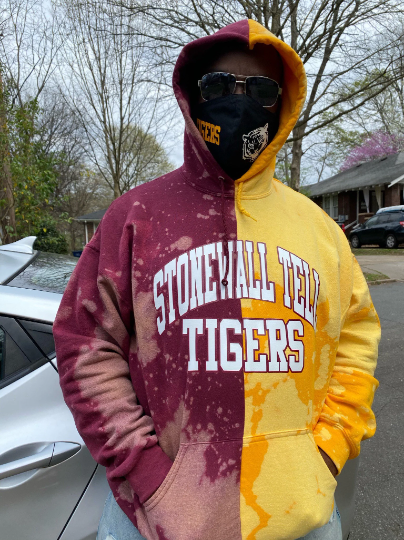 The Handmade Mr. Botts Stonewall Tell Elementary Tigers Half and Half Unisex Hoodie or Sweatshirt