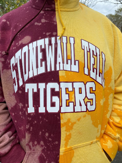 The Handmade Mr. Botts Stonewall Tell Elementary Tigers Half and Half Unisex Hoodie or Sweatshirt
