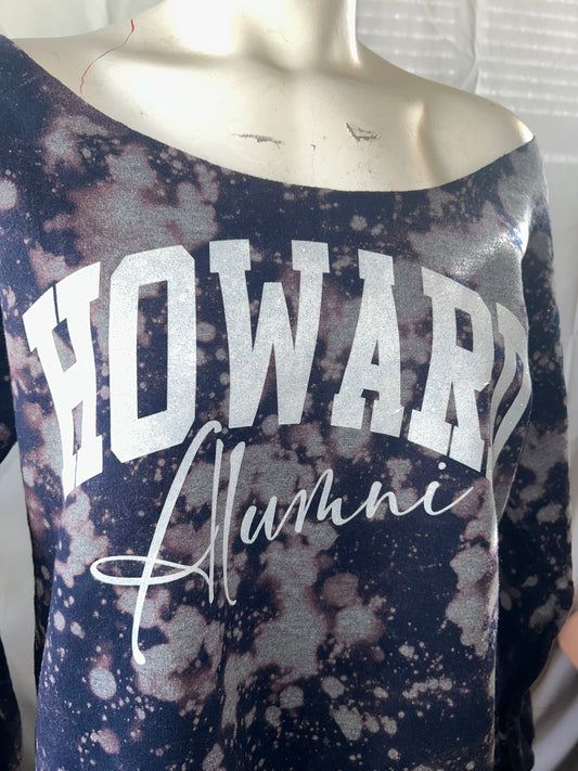 Handmade Howard Alumni Off Shoulder or Crew Neck Sweatshirt