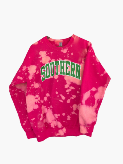 Handmade Southern AKA Color-Way Hand Bleached Crewneck Sweatshirt