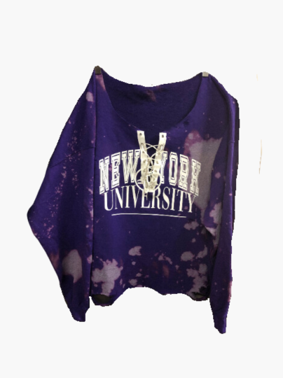 Handmade New York University Lace Up Sweatshirt