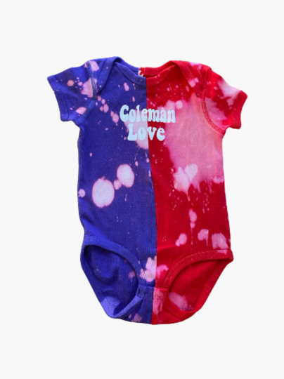 Handmade Coleman Love Baby Half and Half Rib Onesie Bodysuit