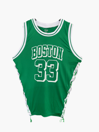 Handmade Boston Green White Side Lace Sleeveless Jersey Top