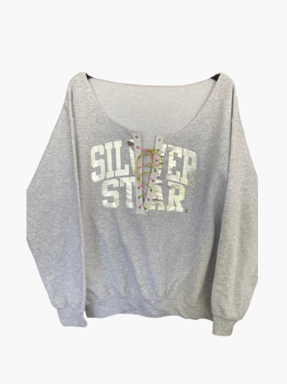 Handmade AKA Silver Star Lace Up Sweatshirt