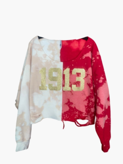 Handmade 1913 Half and Half Off Shoulder Sweatshirt