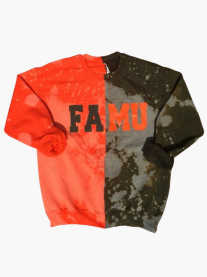 Handmade FAMU Orange Green Half & Half Unisex Sweatshirt