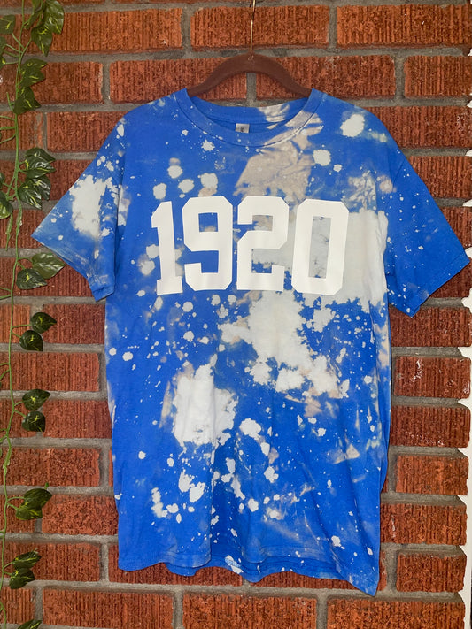 Handmade Zeta Phi Beta 1920 Blue Hand Bleached T-Shirt