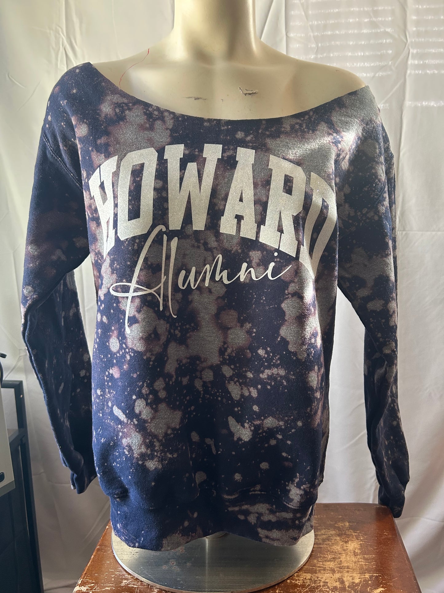Handmade Howard Alumni Off Shoulder or Crew Neck Sweatshirt