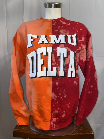 Miss Kyra D. Handmade FAMU Delta Beta Alpha 13 Half&Half Crew Sweatshirt