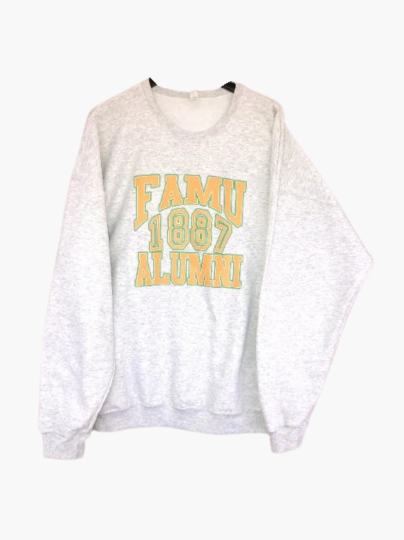 Handmade FAMU 1887 Alumni Ash Grey Off Shoulder or Crewneck Lightweight Sweatshirt