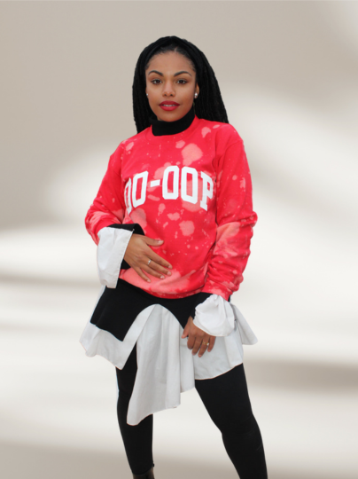 Handmade DST Oo-Oop Red Hand Bleached Sweater