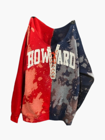 Handmade Howard Half and Half Lace-Up Hand Bleached Crop or Full Length Sweatshirt