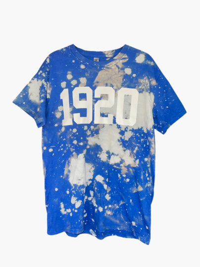 Handmade Zeta Phi Beta 1920 Blue Hand Bleached T-Shirt