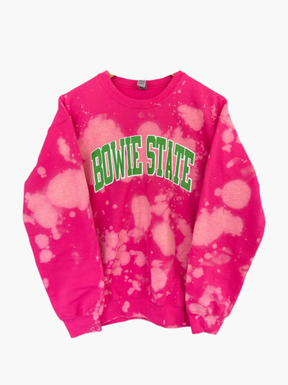 Handmade Bowie State AKA Color-Way Hand Bleached Crewneck Sweatshirt