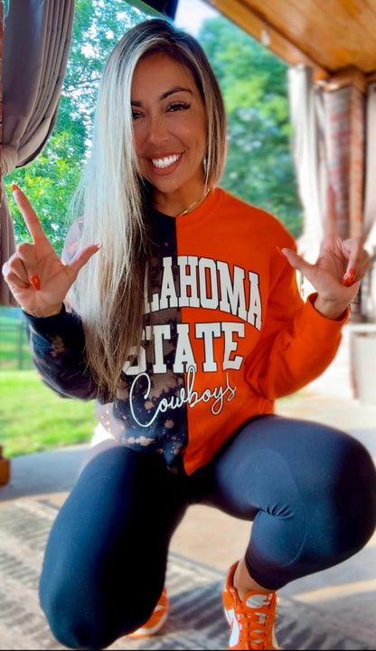 The Dr. B - Brandi’s Oklahoma State Half and Half Sweatshirt