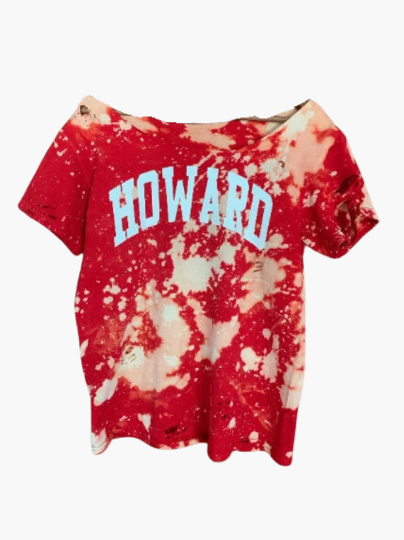 Handmade Howard Red Hand-Bleached T-Shirt