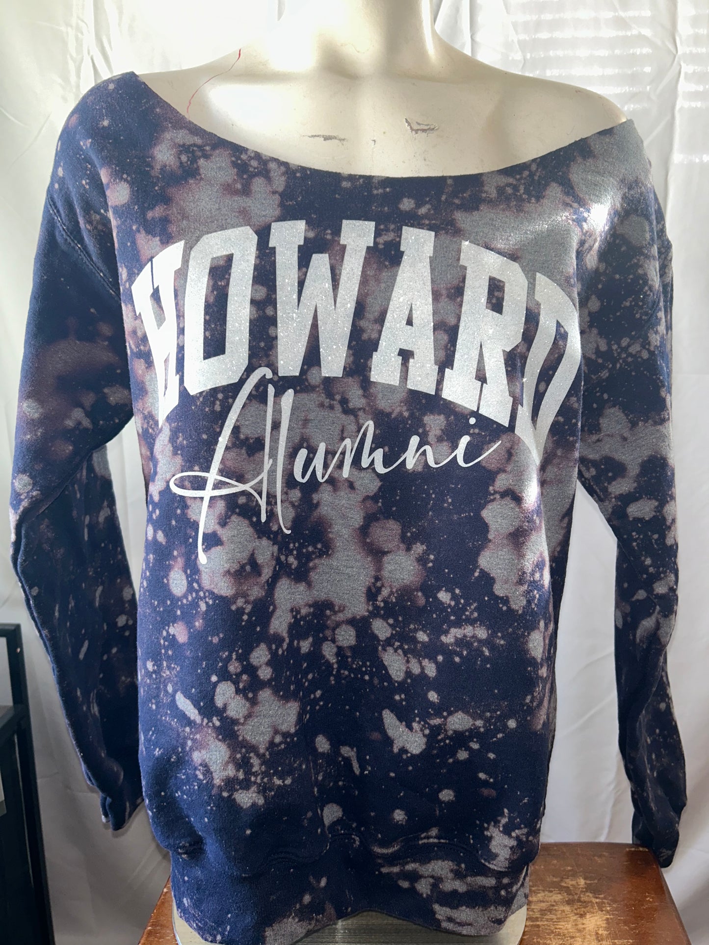 Handmade Howard Alumni Off Shoulder or Crew Neck Sweatshirt