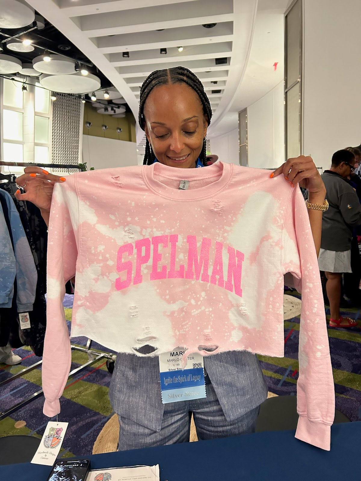 Spelman Pink Glitter On Ballerina Sweater